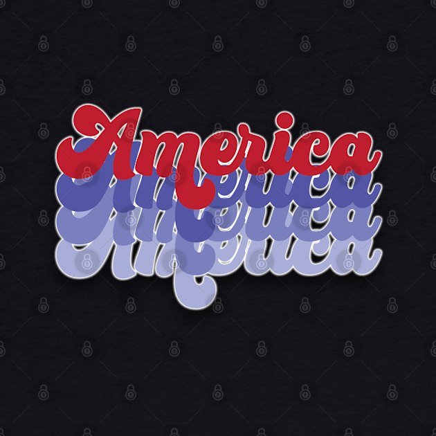 America Mirrored Design Red White Blue by Long-N-Short-Shop